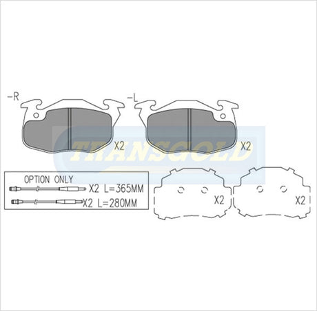 Brake Pads Front Fits Renault-R Series, Clio, Fuego, 19rt,19 Baccara, Peugeot-205,309,405 TG1182N - Transgold | Universal Auto Spares