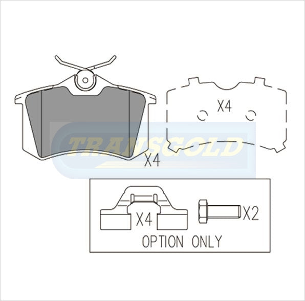 Brake Pads Rear Fits Audi 80 V6 1993 On, A41.8,2.6 '95-01, Seat '95-97, Renault Scenic TG1192N - Transgold | Universal Auto Spares