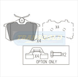 Brake Pads Rear Fits Audi 80 V6 1993 On, A41.8,2.6 '95-01, Seat '95-97, Renault Scenic TG1192N - Transgold | Universal Auto Spares