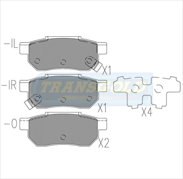 Brake Pads Rear Fits Honda Integra 1.6L 1986-89 TG1195N - Transgold | Universal Auto Spares