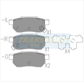 Brake Pads Rear Fits Honda Integra 1.6L 1986-89 TG1195N - Transgold | Universal Auto Spares