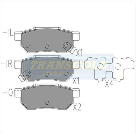 Brake Pads Rear Fits Honda Integra 1.6L 1986-89 TG1195N - Transgold | Universal Auto Spares