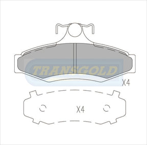 Brake Pads Rear Fits Magna Tr, Ts Verada 1991 On TG1204N - Transgold | Universal Auto Spares