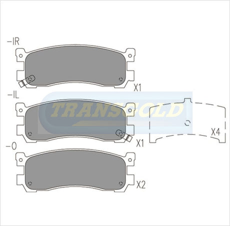 Brake Pads Rear Fits Mazda Mpv '93 On/ 9 29 4 Ws '91-97/ Eunos 800 TG1222N - Transgold | Universal Auto Spares