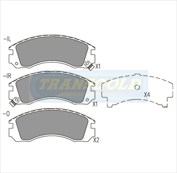 Brake Pads Front Fits Mitsubishi Galant, Verada, Pajero TG1223N - Transgold | Universal Auto Spares