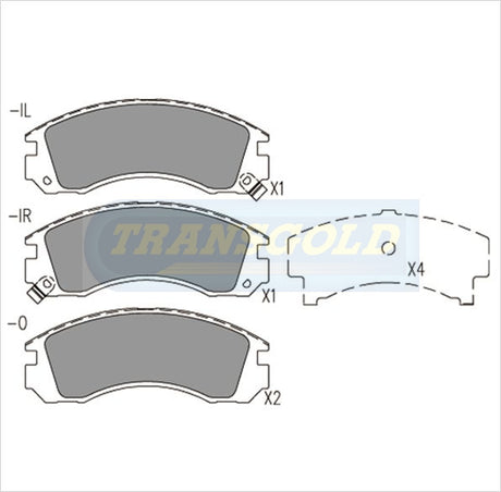 Brake Pads Front Fits Mitsubishi Galant, Verada, Pajero TG1223N - Transgold | Universal Auto Spares