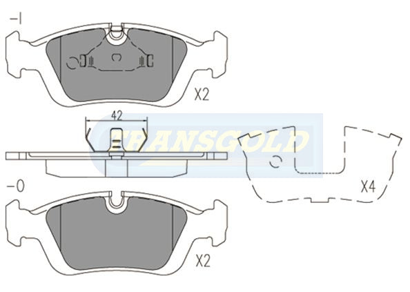 Brake Pads Fits BMW 3 Series 1995 On , Roadster 1995 On TG1224N - Transgold | Universal Auto Spares