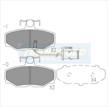 Brake Pads Fits Holden Calibra '91 On, Astra Ts,Tr,Gl,Gls '96 On, Daewoo Espero TG1228N - Transgold | Universal Auto Spares