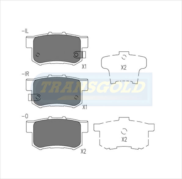 Brake Pads Rear Fits Honda Legend '91, Odyssey '95 On Crv 02-05 TG1230N - Transgold | Universal Auto Spares