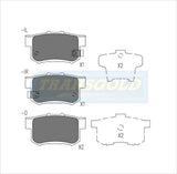 Brake Pads Rear Fits Honda Legend '91, Odyssey '95 On Crv 02-05 TG1230N - Transgold | Universal Auto Spares