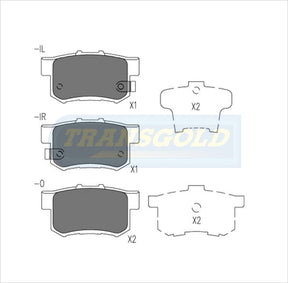 Brake Pads Rear Fits Honda Legend '91, Odyssey '95 On Crv 02-05 TG1230N - Transgold | Universal Auto Spares