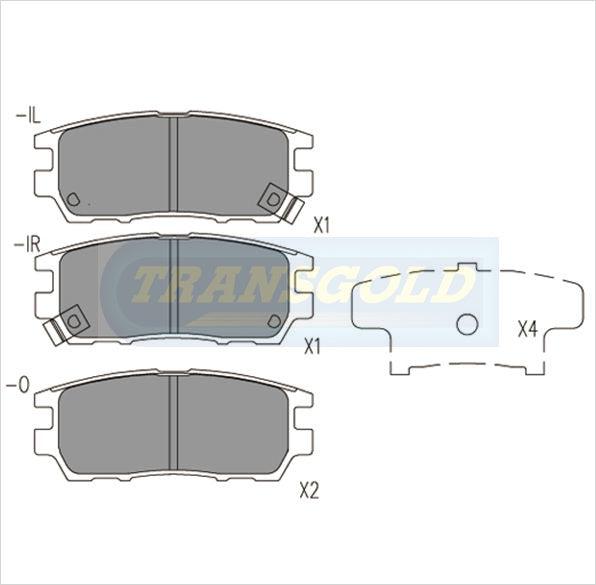 Brake Pads Rear Fits Mitsubishi Pajero TG1231N - Transgold | Universal Auto Spares