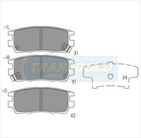 Brake Pads Rear Fits Mitsubishi Pajero TG1231N - Transgold | Universal Auto Spares