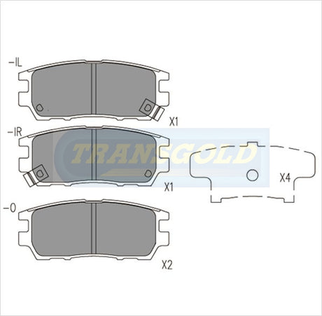 Brake Pads Rear Fits Mitsubishi Pajero TG1231N - Transgold | Universal Auto Spares