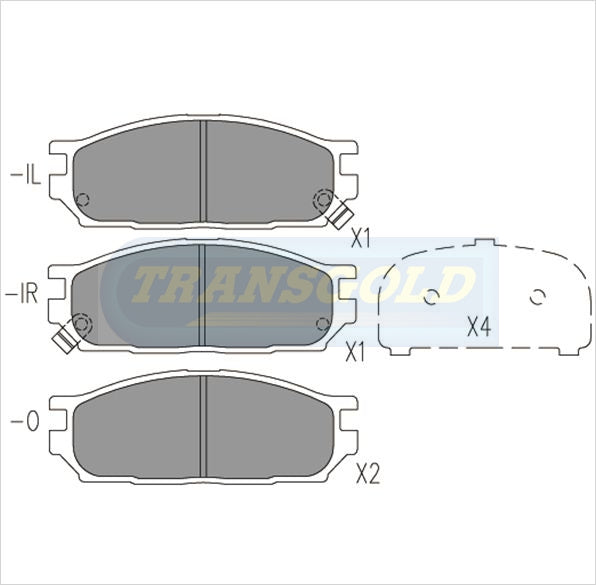 Brake Pads Front Fits Mitsubishi Lancer Cb 1.5 90-93, Mirage 91-92 TG1236N - Transgold | Universal Auto Spares