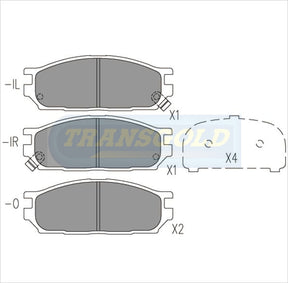 Brake Pads Front Fits Mitsubishi Lancer Cb 1.5 90-93, Mirage 91-92 TG1236N - Transgold | Universal Auto Spares