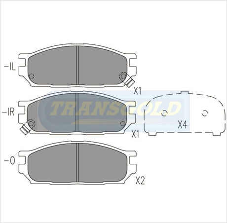 Brake Pads Front Fits Mitsubishi Lancer Cb 1.5 90-93, Mirage 91-92 TG1236N - Transgold | Universal Auto Spares