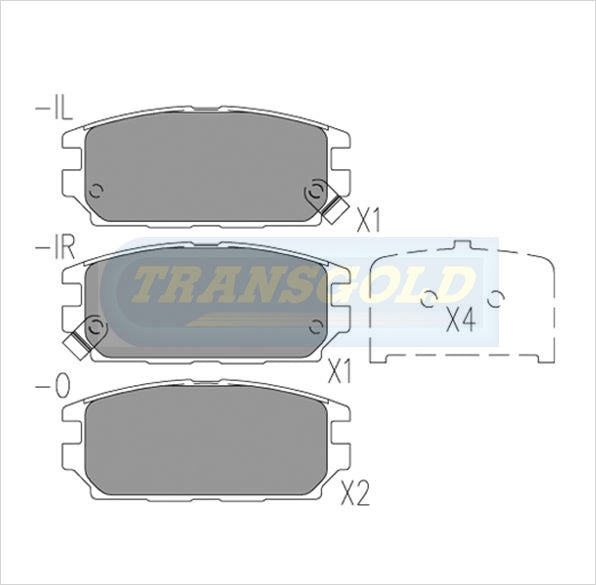 Brake Pads Rear Fits Mitsubishi Magna Th,Tf,Te Wagon, Sedan (ABS) Verada V6 92-00, 3000 Gt91-98 TG1238N - Transgold | Universal Auto Spares