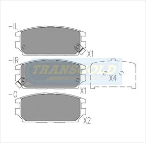 Brake Pads Rear Fits Mitsubishi Magna Th,Tf,Te Wagon, Sedan (ABS) Verada V6 92-00, 3000 Gt91-98 TG1238N - Transgold | Universal Auto Spares