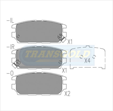 Brake Pads Rear Fits Mitsubishi Magna Th,Tf,Te Wagon, Sedan (ABS) Verada V6 92-00, 3000 Gt91-98 TG1238N - Transgold | Universal Auto Spares