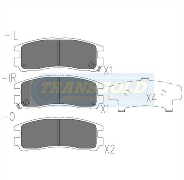 Brake Pads Rear Fits Mitsubishi Magna Th-Te, Verada, Galant V6 -1992 On TG1239N - Transgold | Universal Auto Spares