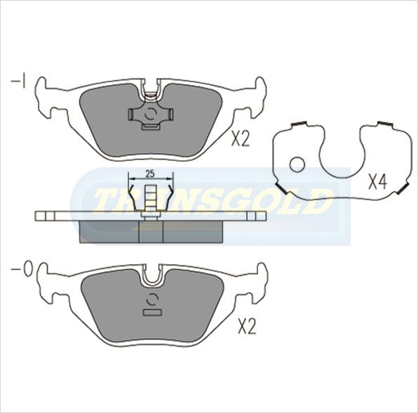 Brake Pads Rear Fits Bmw Z3,316,318,320,323,325,328 TG1245N - Transgold | Universal Auto Spares