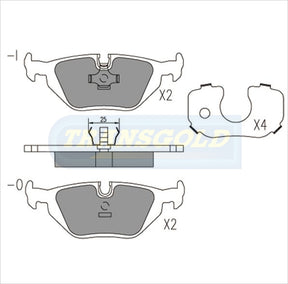 Brake Pads Rear Fits Bmw Z3,316,318,320,323,325,328 TG1245N - Transgold | Universal Auto Spares