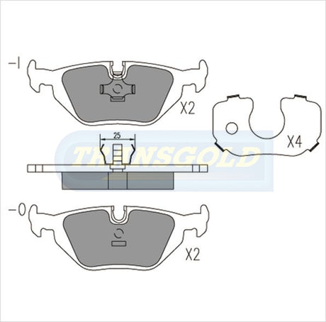 Brake Pads Rear Fits Bmw Z3,316,318,320,323,325,328 TG1245N - Transgold | Universal Auto Spares