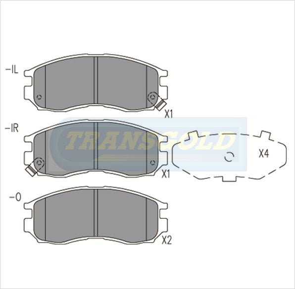 Brake Pads Front Fits Mitsubishi Eclipse, Galant, Lancer, Nimbus TG1249N - Transgold | Universal Auto Spares