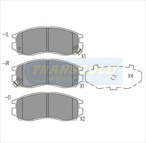Brake Pads Front Fits Mitsubishi Eclipse, Galant, Lancer, Nimbus TG1249N - Transgold | Universal Auto Spares
