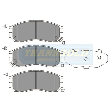 Brake Pads Front Fits Mitsubishi Eclipse, Galant, Lancer, Nimbus TG1249N - Transgold | Universal Auto Spares