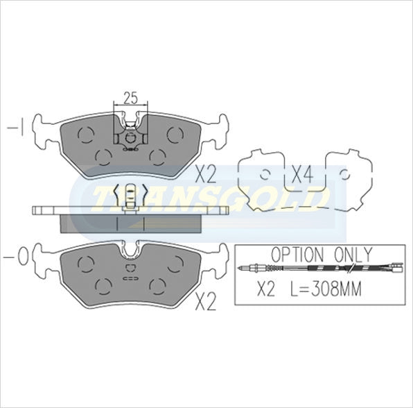 Brake Pads Rear Fits Jaguar Sovereign '90 On, Xj220 '90 On, Xj6, Xj8, Xjr, Xk8 '90 On TG1251 - Transgold | Universal Auto Spares