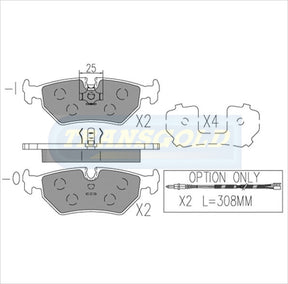 Brake Pads Rear Fits Jaguar Sovereign '90 On, Xj220 '90 On, Xj6, Xj8, Xjr, Xk8 '90 On TG1251 - Transgold | Universal Auto Spares