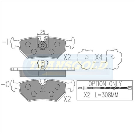 Brake Pads Rear Fits Jaguar Sovereign '90 On, Xj220 '90 On, Xj6, Xj8, Xjr, Xk8 '90 On TG1251 - Transgold | Universal Auto Spares