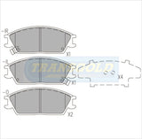 Brake Pads Front Fits Hyundai Excel 1990 On, Hyundai Getz 2002 On TG1252N - Transgold | Universal Auto Spares