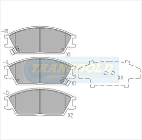 Brake Pads Front Fits Hyundai Excel 1990 On, Hyundai Getz 2002 On TG1252N - Transgold | Universal Auto Spares