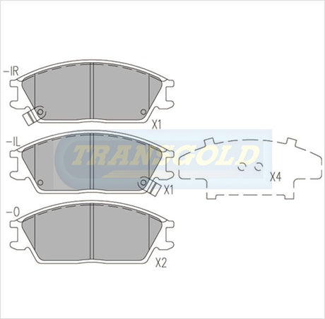 Brake Pads Front Fits Hyundai Excel 1990 On, Hyundai Getz 2002 On TG1252N - Transgold | Universal Auto Spares