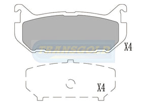 Brake Pads Rear Fits Eunos, Ford Probe 94-, Telstar 92-, Mazda 626, Mx6 TG1254N - Transgold | Universal Auto Spares