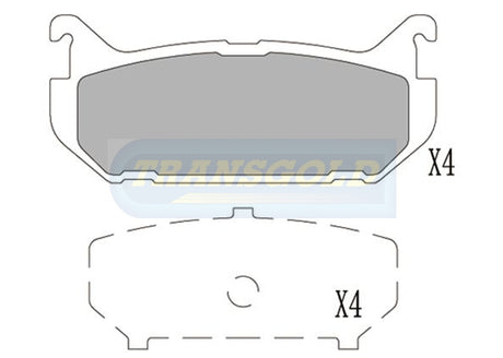 Brake Pads Rear Fits Eunos, Ford Probe 94-, Telstar 92-, Mazda 626, Mx6 TG1254N - Transgold | Universal Auto Spares