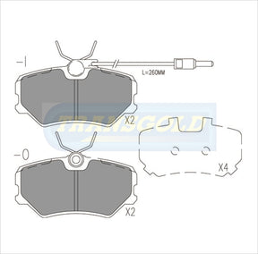 Brake Pads Front Fits Peugeot 405 Series 1.9 Gri,Sri Petrol & Diesel TG1258N - Transgold | Universal Auto Spares