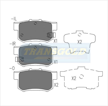 Brake Pads Rear Fits Honda Accord, Prelude TG1265N - Transgold | Universal Auto Spares