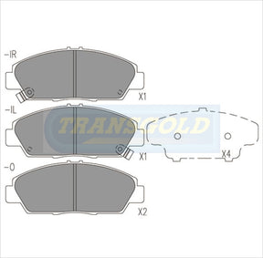 Brake Pads Front Fits Honda Prelude '92 On TG1268N - Transgold | Universal Auto Spares