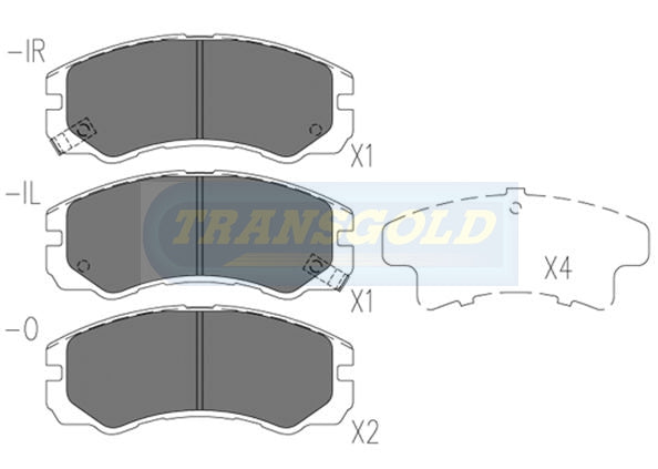 Brake Pads Front Fits Holden Frontera, Jackeroo, Rodeo, Isuzu Trooper TG1270N - Transgold | Universal Auto Spares