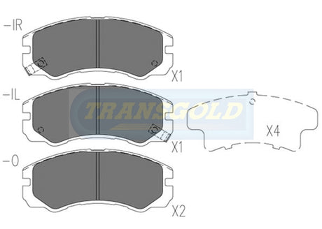 Brake Pads Front Fits Holden Frontera, Jackeroo, Rodeo, Isuzu Trooper TG1270N - Transgold | Universal Auto Spares