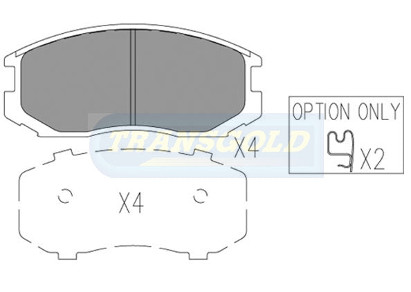 Brake Pads Front Fits Mitsubishi Lancer 1992 TG1277N - Transgold | Universal Auto Spares