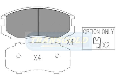 Brake Pads Front Fits Mitsubishi Lancer 1992 TG1277N - Transgold | Universal Auto Spares