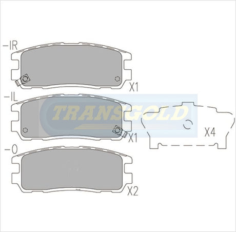 Brake Pads Rear Fits Holden Frontera, Jackaroo, Rodeo, Isuzu Trooper TG1280N - Transgold | Universal Auto Spares