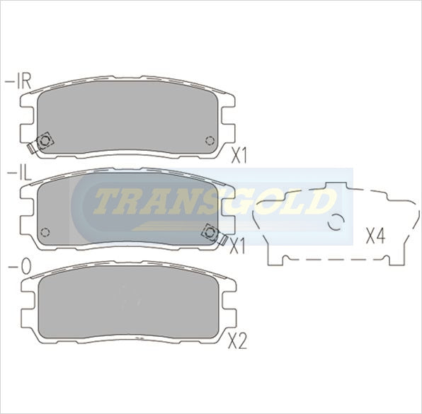 Brake Pads Rear Fits Holden Frontera, Jackaroo, Rodeo, Isuzu Trooper TG1280N - Transgold | Universal Auto Spares
