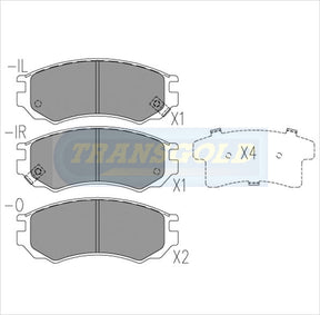 Brake Pads Front Fits Nissan Pulsar, Stanza 95 On, Sentra, Nz-R 91 On TG1281N - Transgold | Universal Auto Spares