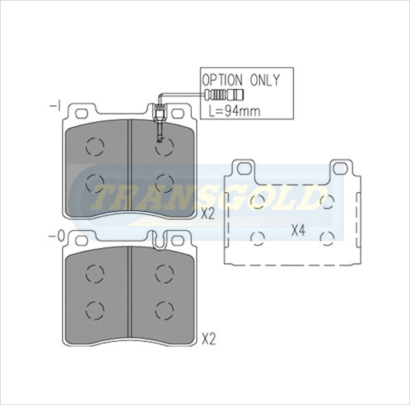 Brake Pads Front Fits Merc 500 Sel, 400 92-99, S Class 93 On TG1284N - Transgold | Universal Auto Spares